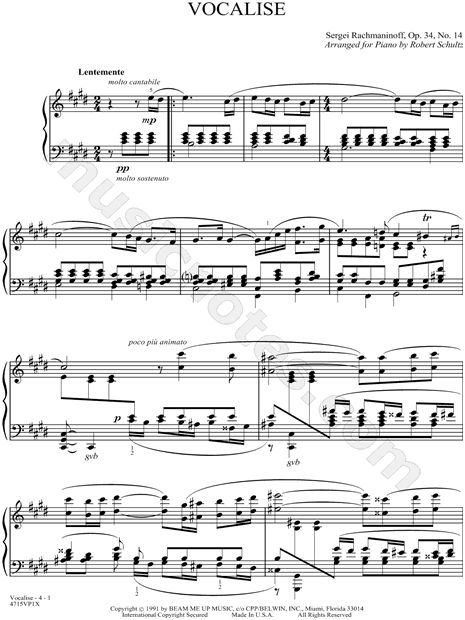 Vocalise rachmaninoff pdf voice